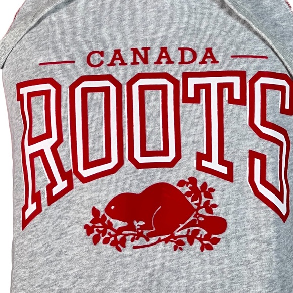 ROOTS Canada Short Sleeve Unisex Hoodie With Flocked Logo Size Medium - Picture 2 of 10